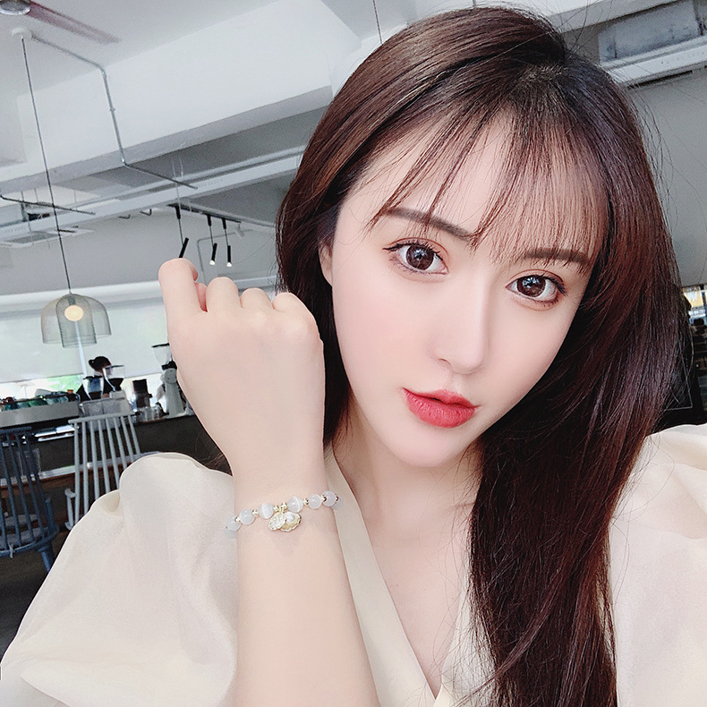 OIMG  Vòng tay nữ Opal Zircon Vỏ hợp kim có thể điều chỉnh