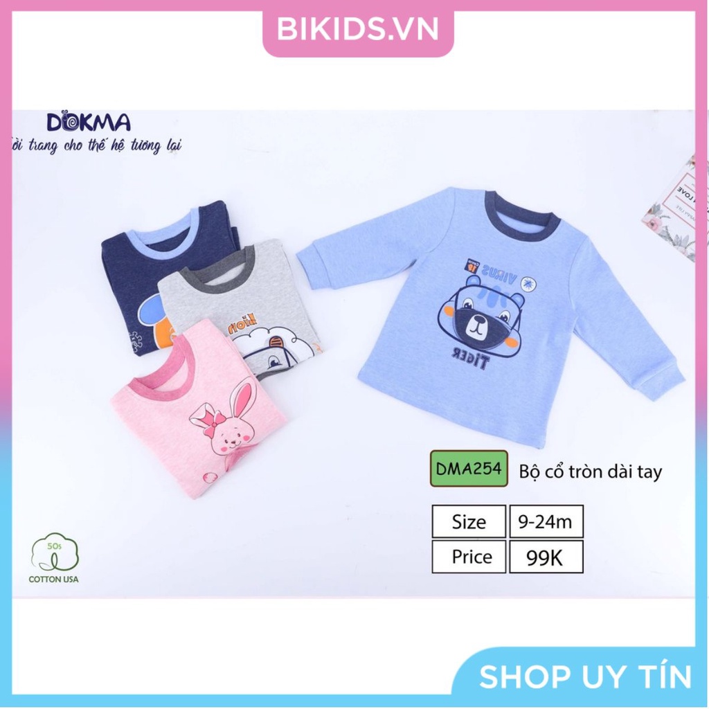 Dokma - Áo cổ tròn dài tay 9-24m DMA254