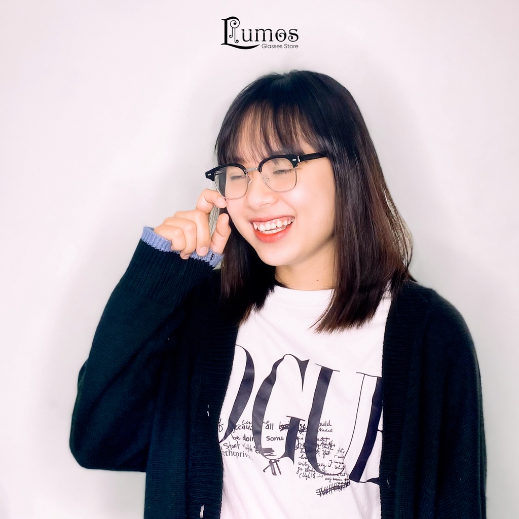 Gọng kính cận nam nữ mắt vuông Roke chất liệu nhựa chắc chắn màu sắc thời trang Lumos 2114