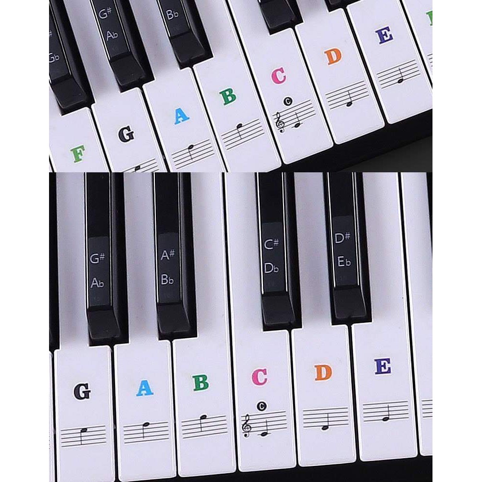 Organ piano note STICKER - MIẾNG DÁN ĐÁNH DẤU VỊ TRÍ NỐT NHẠC TRÊN ĐÀN ORGAN PIANO DECAL - STICKER NỐT NHẠC