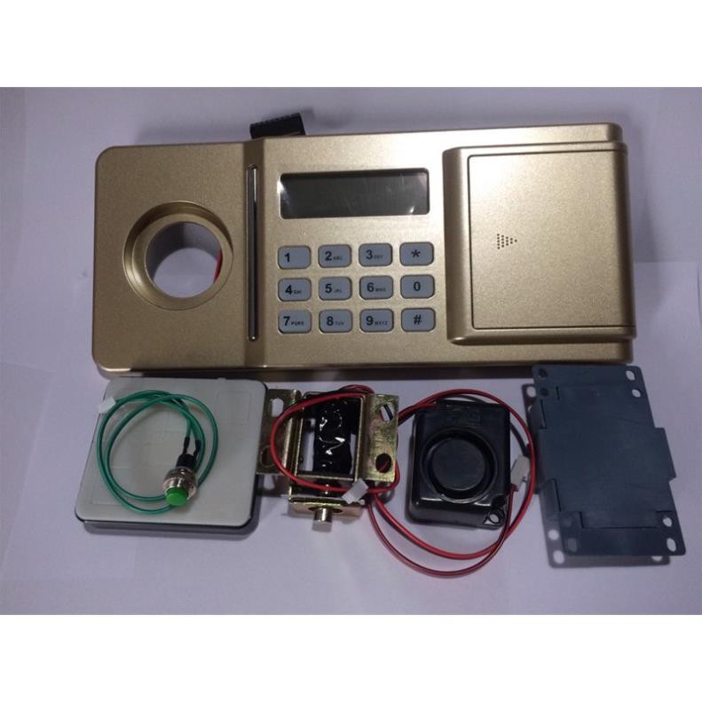 KHÓA MÃ SỐ ĐIỆN TỬ KÉT SẮT PIN NGOÀI - ZA8002 - 300gr - màu vàng - Nhập Khẩu