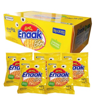 Combo 6 hộp mì ăn sống Snack Enaak vị gà (144 gói/30gr) vàng