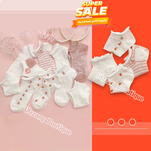 Vớ lolita cổ thấp phong cách Hàn Quốc dễ thương hàng chất đẹp