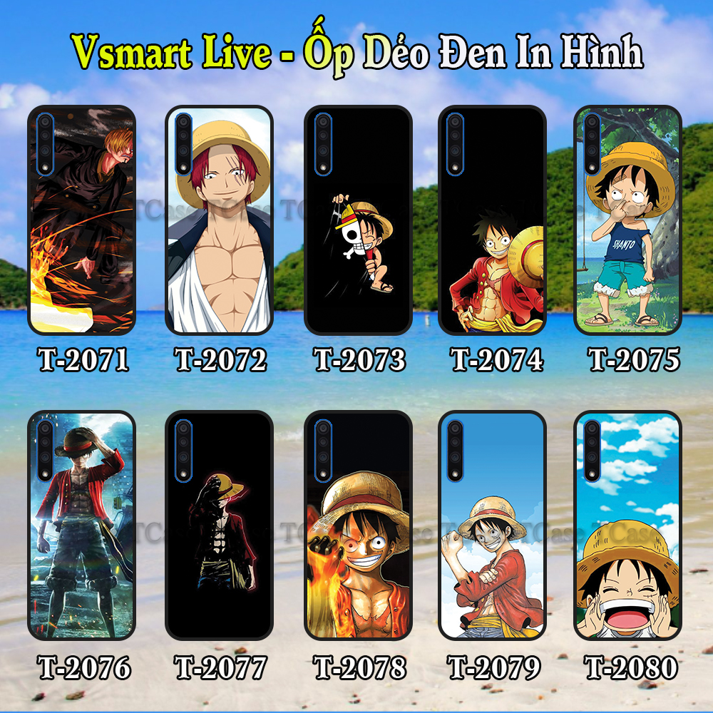 Ốp lưng Vsmart Live dẻo đen in hình One Piece