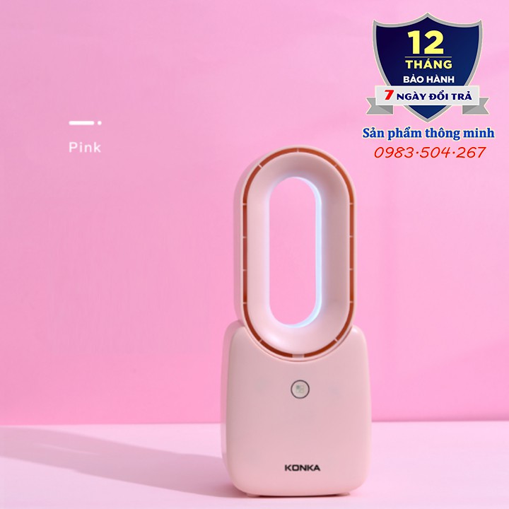 Quạt tích điện không cánh để bàn KONKA cổng USB KF-UW1 - dung lượng 2500 mAh - thời gian sử dụng lên tới 6 giờ