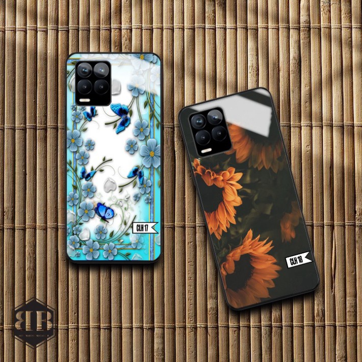ỐP lưng kính cường lực Realme 8 / Realme 8 Pro hoa hồng