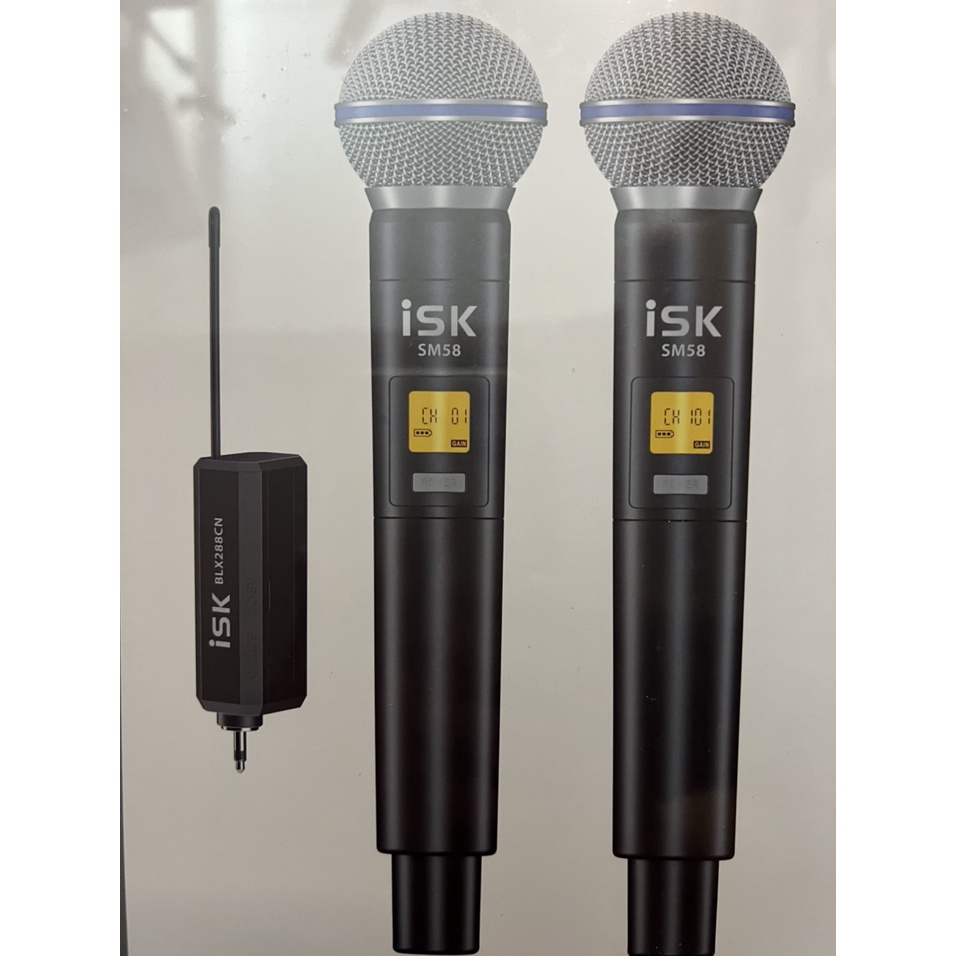 Micro Không dây ISK BLX288CN/SM58 Cao Cấp 2 mic tặng jack 6ly