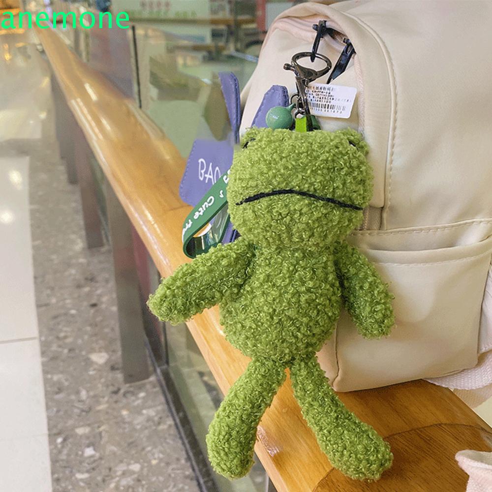Móc khóa hình chú ếch xanh lá nhồi bông đáng yêu sáng tạo