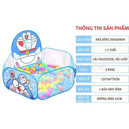 LỀU BÓNG Đoremon và Kitty TẶNG KÈM 100 BÓNG ĐẸP