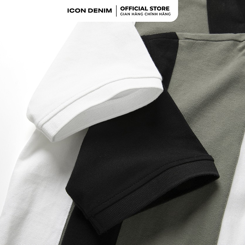 Áo Polo Nam ICON DENIM Dáng Suông Phối Màu Color Block | BigBuy360 - bigbuy360.vn