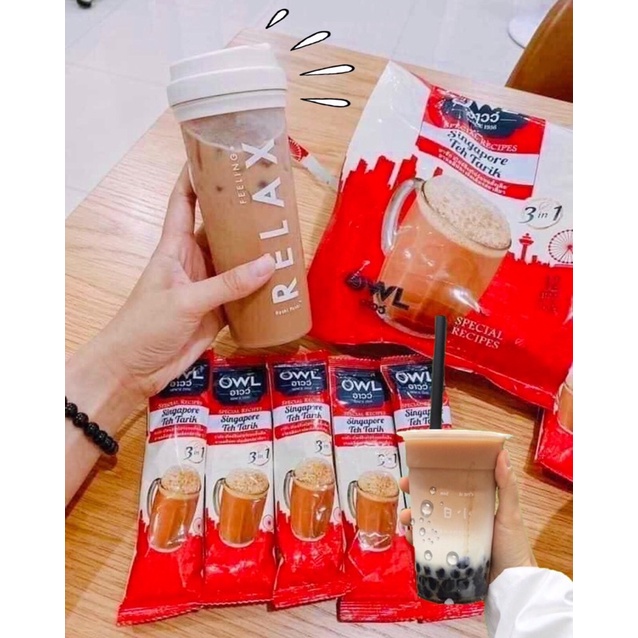 TRÀ SỮA OWL SINGAPORE CÓ 15 gói nhỏ bên trong