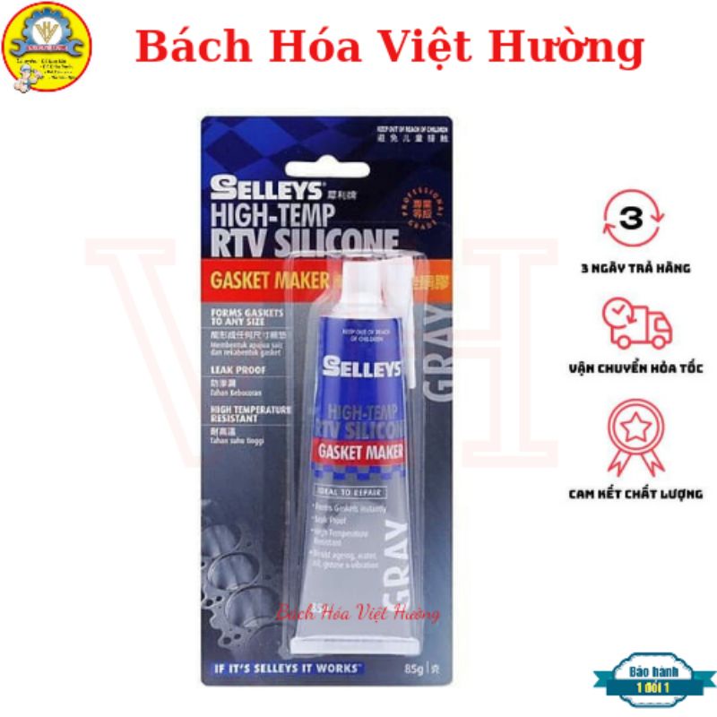 Keo dán gioăng, keo tạo gioăng, dán ron ô tô, xe máy chịu nhiệt độ cao Selleys RTV Silicone 85g