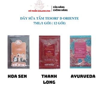 Dây sữa tắm nước hoa Tesori D’Oriente Hoa sen, Thanh long, Ayurveda 12 gói cao cấp - Mỹ phẩm online 24h