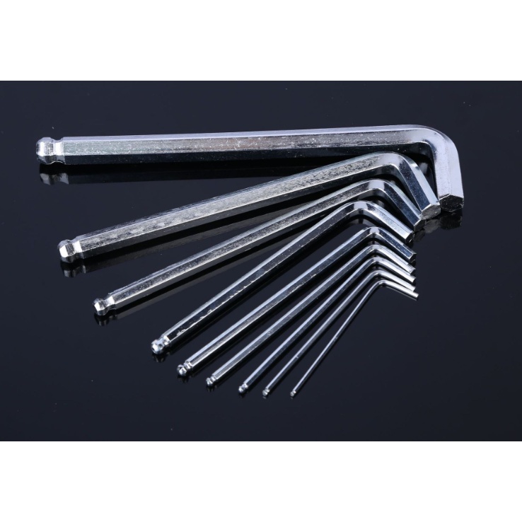 Bộ lục giác đa năng thị 9 chi tiết - Lục giác đầu bi - Vặn thoải mái siêu cứng - Thép cadivar chịu