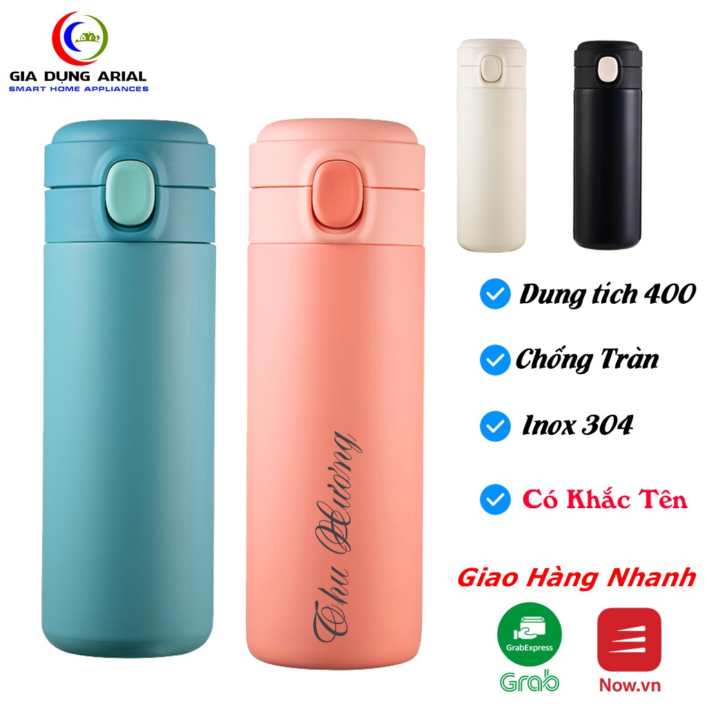 [Có Sẵn] Bình Giữ Nhiệt 400ml Lõi Inox 304 Cao Cấp Giữ Nhiệt Nóng Lạnh 6 Tiếng Siêu Xinh Xắn