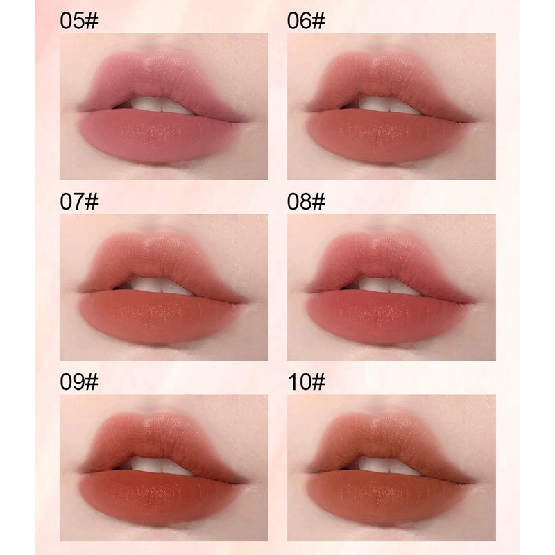 Set 10 Son Môi Mini Dạng Lỏng Dưỡng Ẩm Lâu Trôi Tiện Dụng