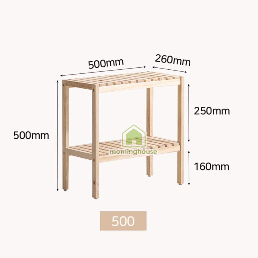 [Mã LIFEBKM1 giảm 10% tối đa 1 triệu đơn từ 500k] Kệ Giày Dép Gỗ Morning House- Dài 50cm x Cao 50cm - 2T500