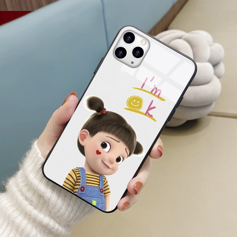 Ốp lưng iphone kính Cute cho iphone 13 pro max mini 12 pro max mini 6 s plus 7 8 plus Xr X s max 11 11 pro max Se2