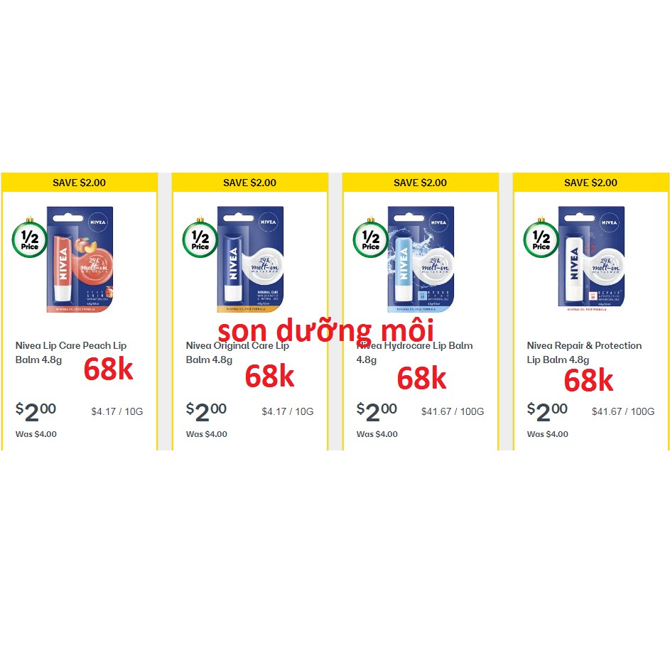 Son dưỡng môi Nivea, sẵn hồng