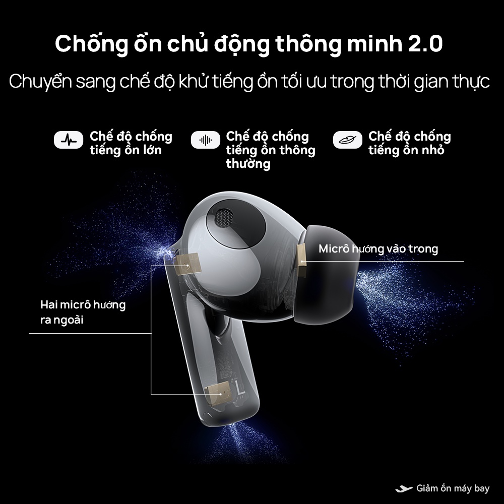 Tai nghe Bluetooth HUAWEI FreeBuds Pro 2 | Loa kép | Chống ồn chủ động thông minh 2.0