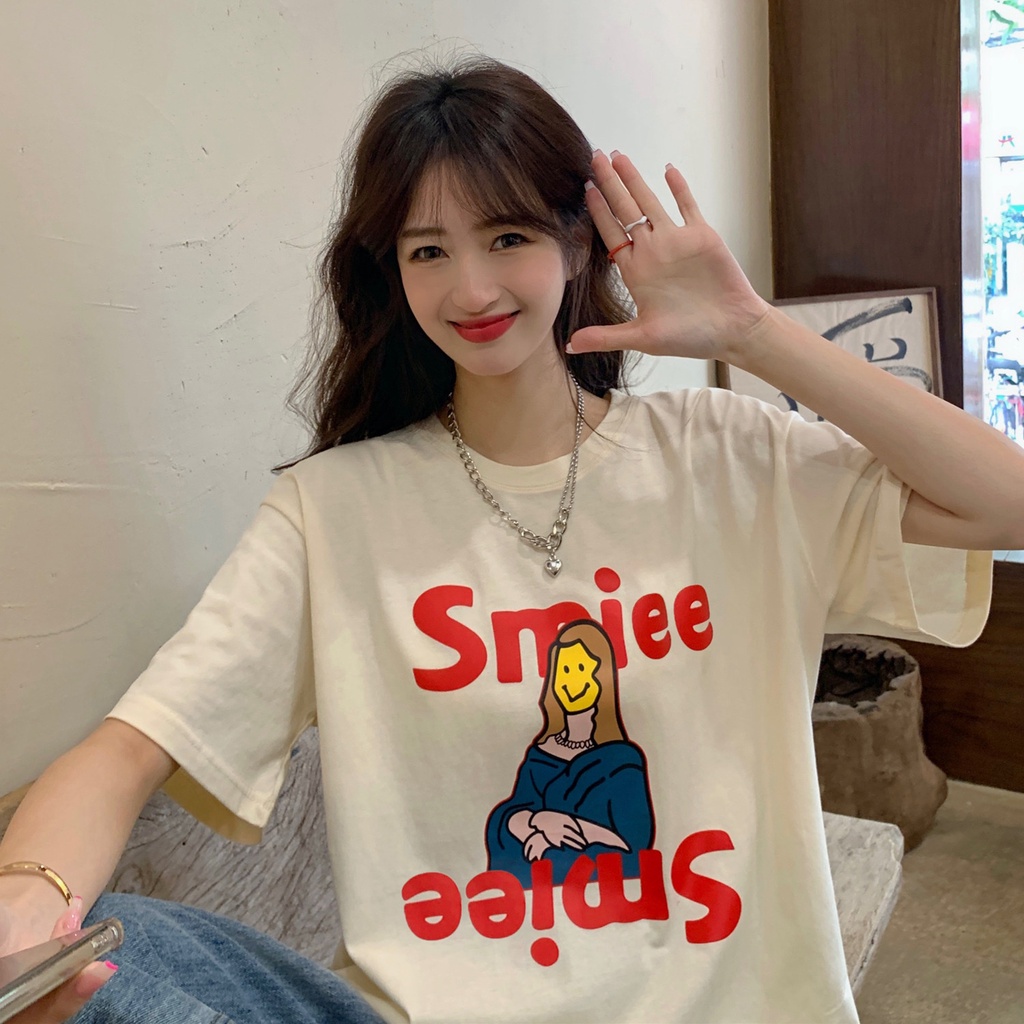 NRVP Áo Thun Nữ Tay Ngắn In Hình Phong Cách Hàn Quốc Thời Trang Mùa Hè 2022
