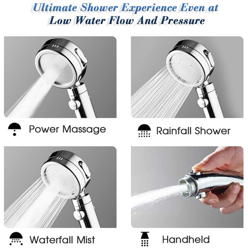 Vòi Hoa Sen 3 Chế Độ Có Ống Và Giá Đỡ Áp Suất Cao Cho SPA