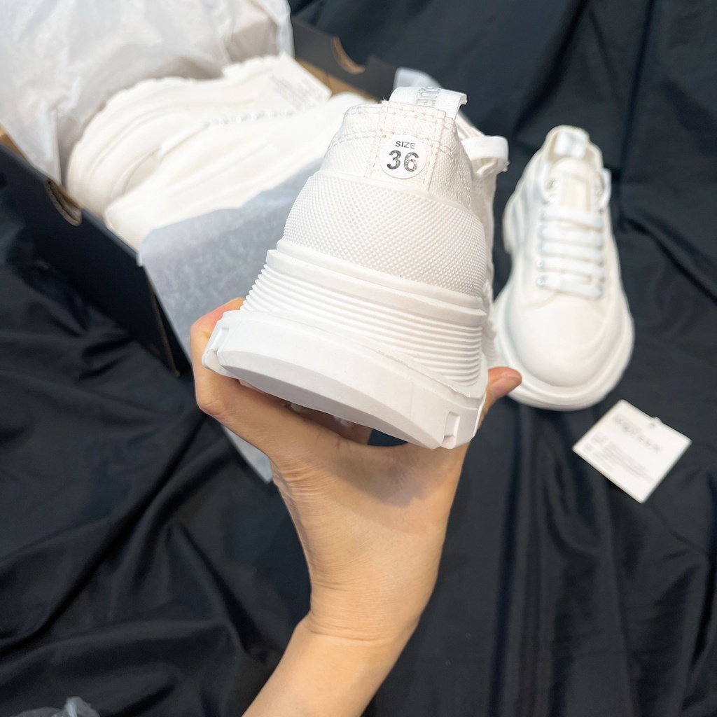 Giày Thể Thao Nam Nữ NgoThang MC 2020 Trắng Đế Cao