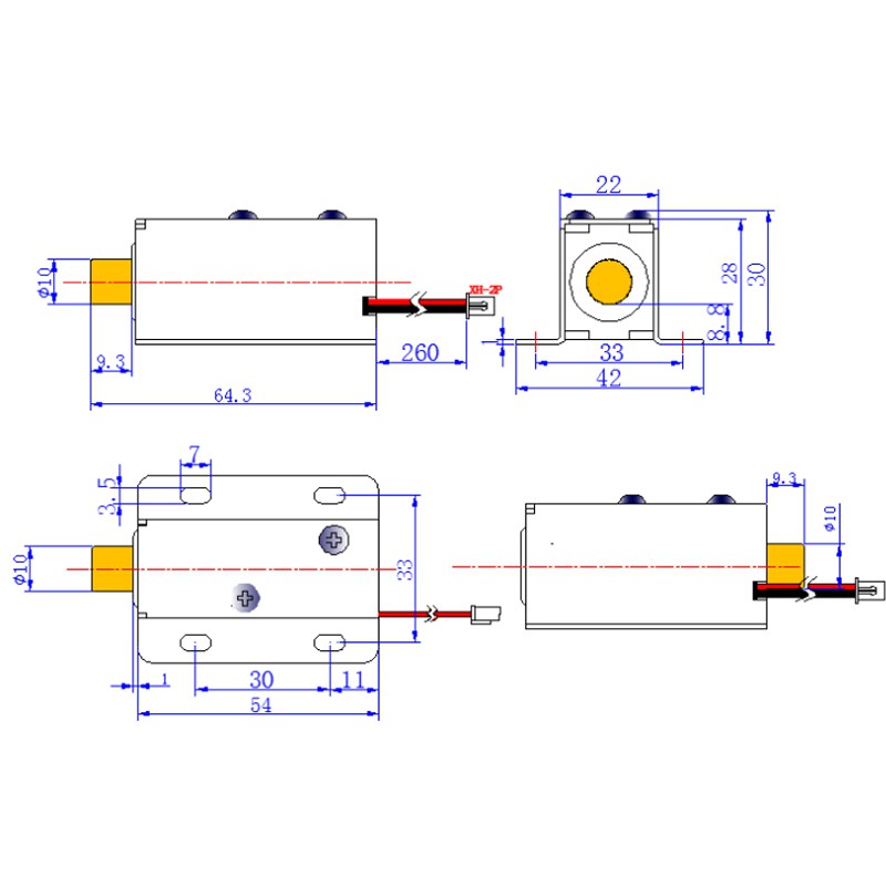 Khóa Chốt Cửa Điện Từ Loại Thường Mở 12V