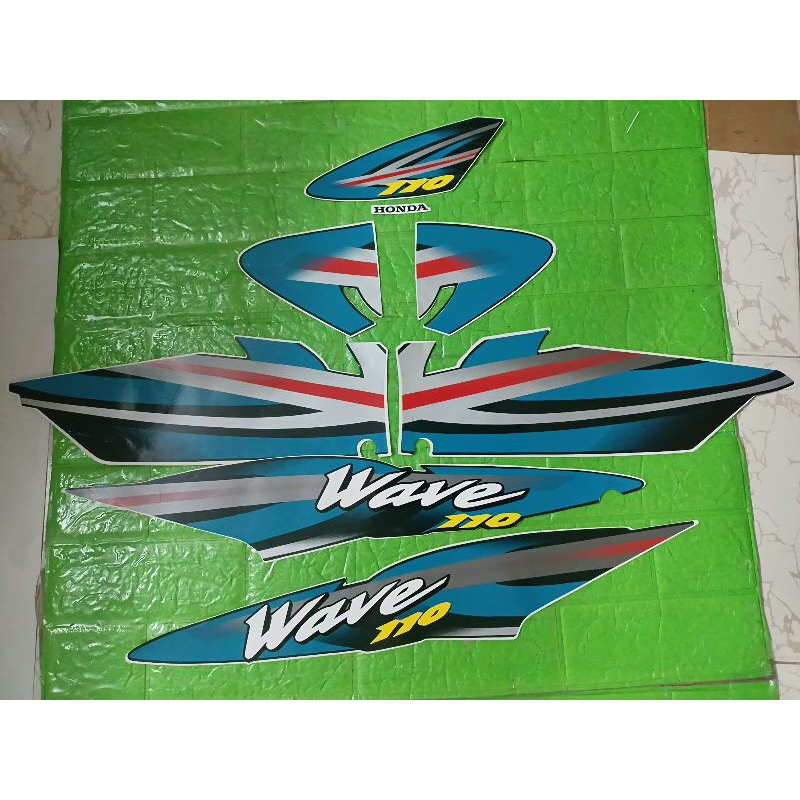 Bộ tem wave nhỏ 2001 màu xanh