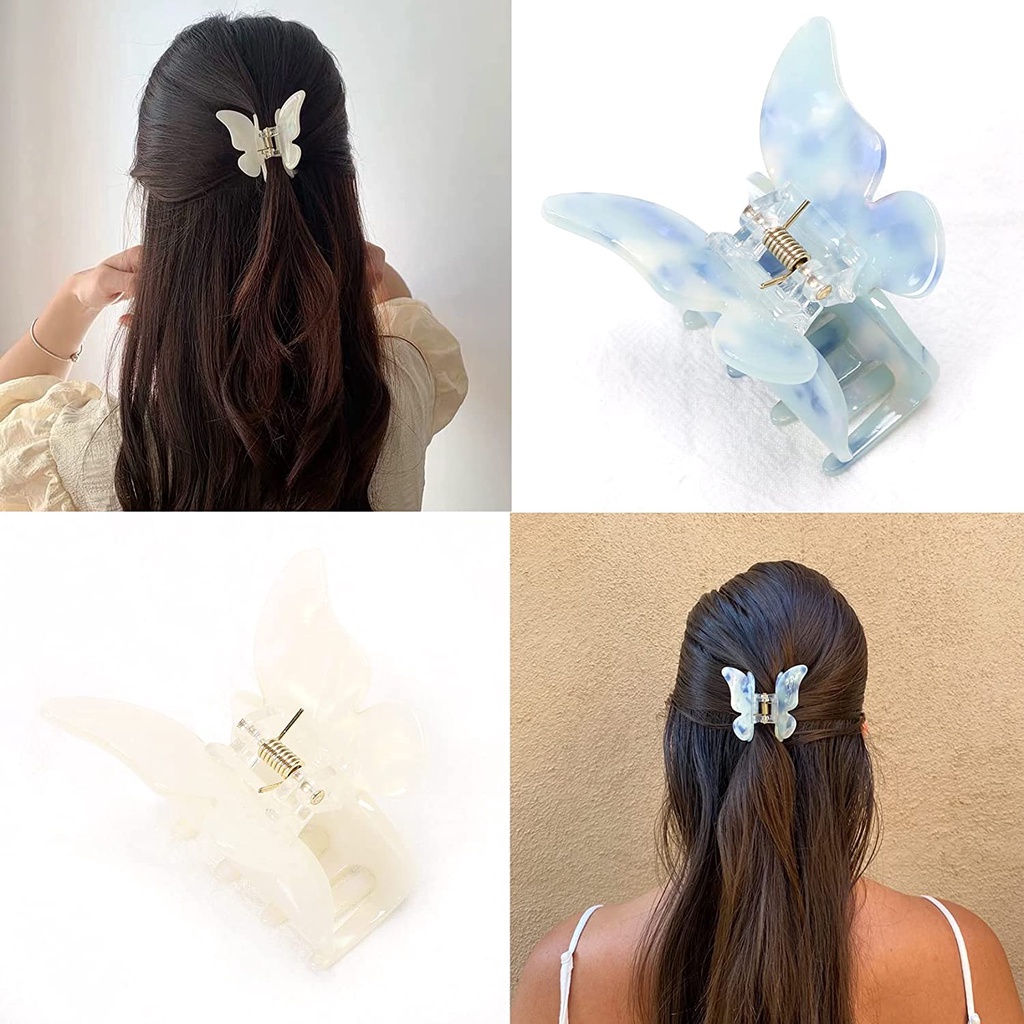 Kẹp tóc hình bướm cỡ lớn phong cách vintage Hàn Quốc dễ thương cho nữ