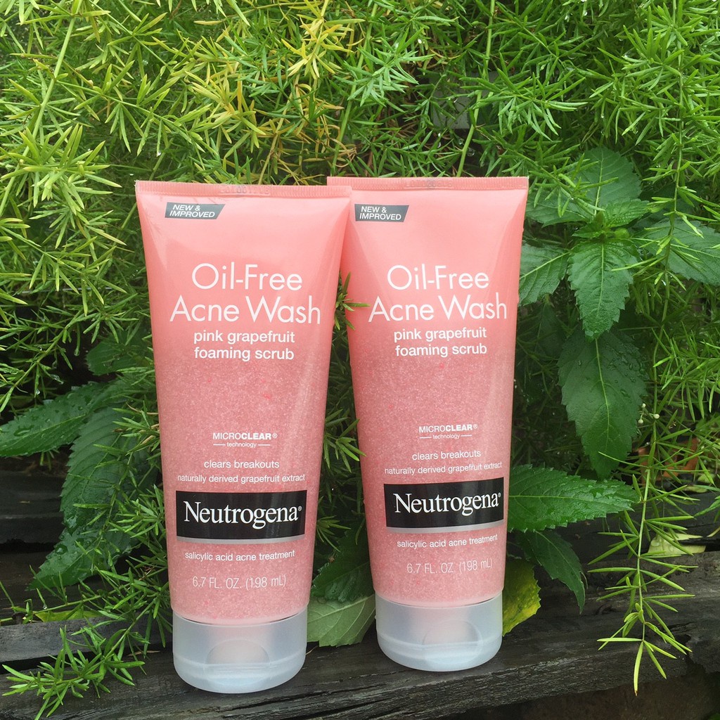 Sữa Rửa Mặt NEUTROGENA Oil Free Acne Wash Pink Grapefruit Foaming Scrub 198ml