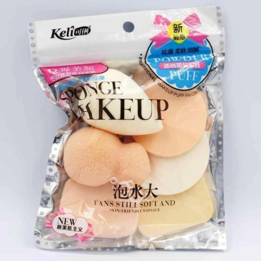 Bộ 6 mút trang điểm Sponge Make Up - Xốp tán kem nền