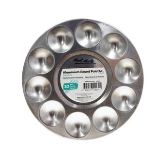 [Thanh lý sỉ] Khay pha màu tròn bằng nhôm 10 ô Mont Marte/Aluminium Round Palette Mont Marte 10 cells