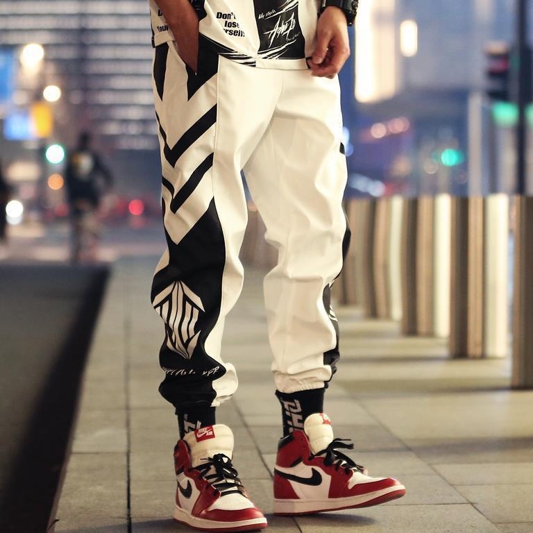 Quần dài ống túm dáng rộng in logo thời trang mùa đông cho nam