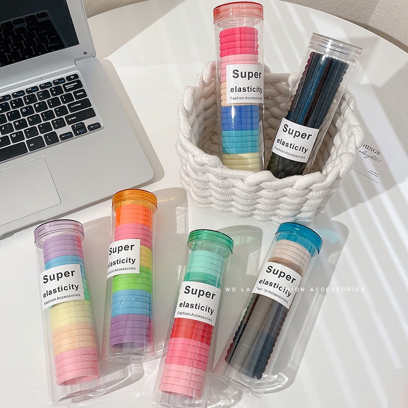 Bộ 24 Dây Cột Tóc Cao Su Co Giãn Thời Trang Hàn Quốc