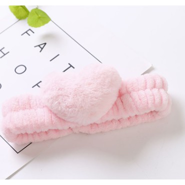 Băng đô rửa mặt cài tóc, bờm tóc cute nữ skincare vải nhung họa tiết trái tim dễ thương BD05 - VHT SHOP