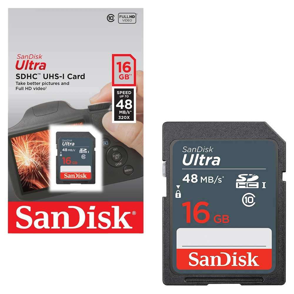 Thẻ nhớ Máy Ảnh SDHC SanDisk Ultra 320x 16GB Class 10 UHS-I 80MB/s (Đen)