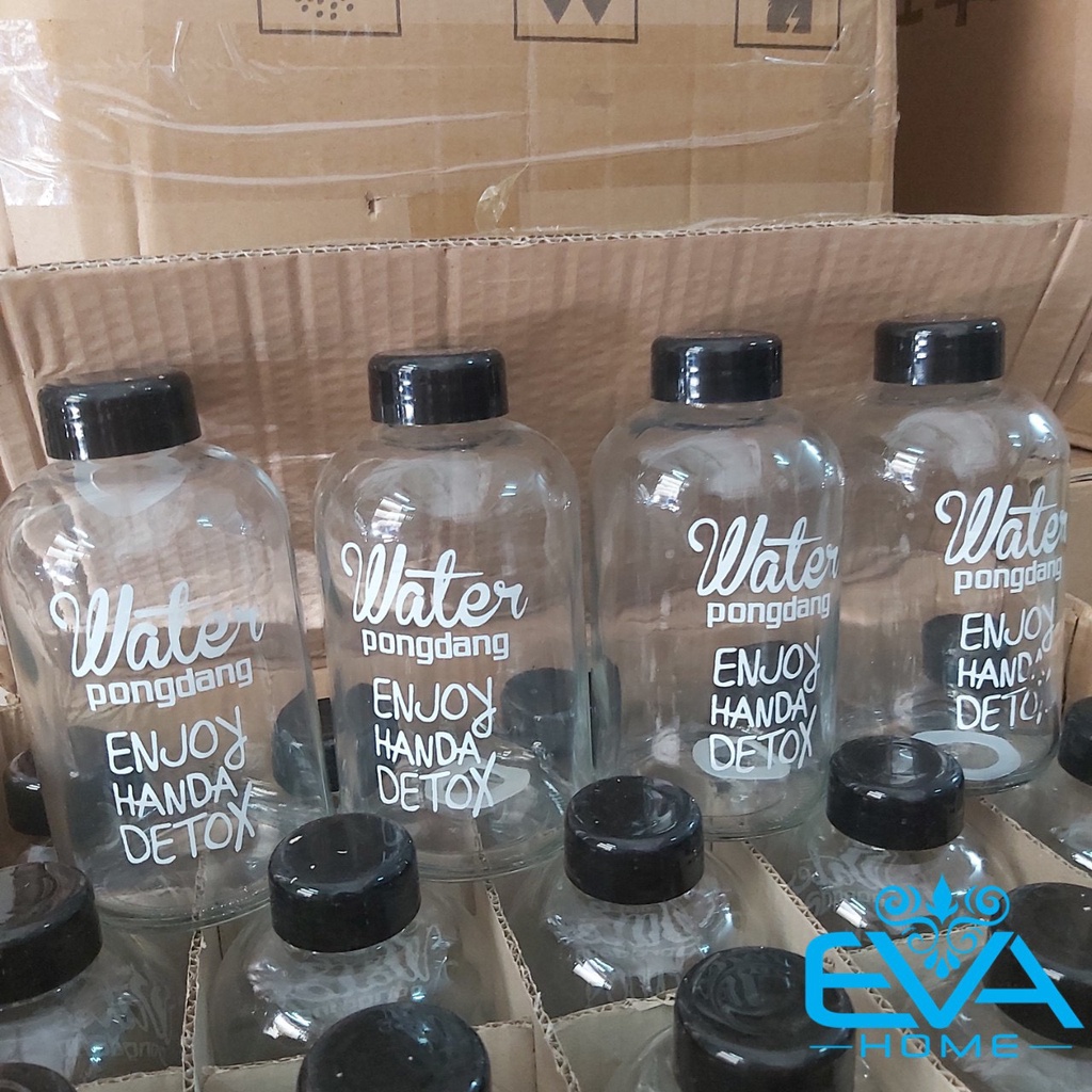 Combo 2 Bình Đựng Nước Thuỷ Tinh Detox 1000 Ml Và 600 Ml