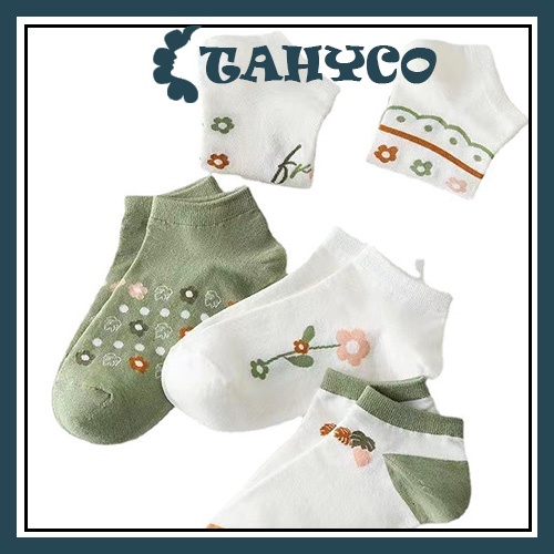 Vớ tất cổ ngắn nữ  dễ thương chất liệu cotton  phong cách Hàn Quốc 2022 TAHYCO TN10 1 ĐÔI