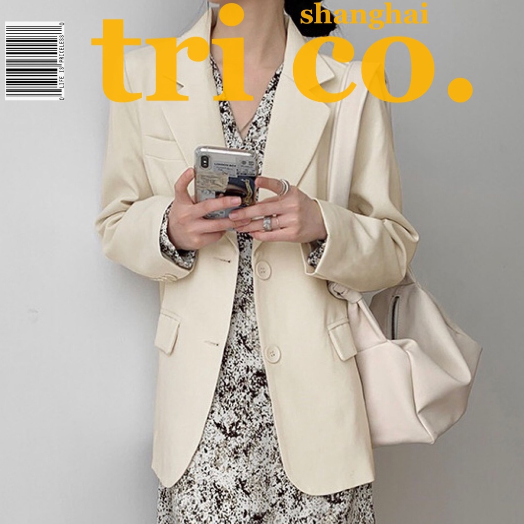 Áo Khoác Blazer Màu Trắng Phong Cách Hàn Quốc Thời Trang Mùa Đông Mới Cho Nữ