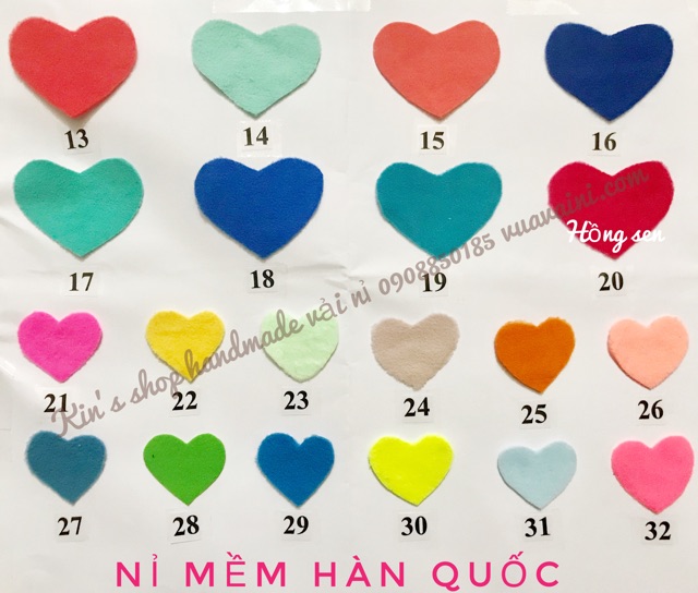 (Kích thước 20,30,40,50cm) Vải Nỉ Mềm Hàn Quốc dùng may gối handmade, gấu bông, may đồ chơi cho bé, doll và outfit doll