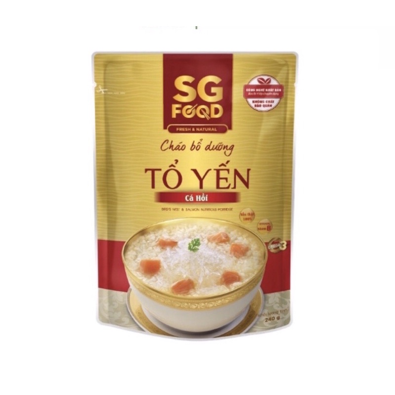 Cháo tươi bổ dưỡng SG Food tổ yến cá hồi 240g