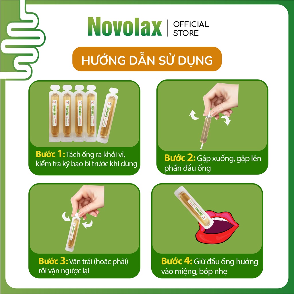 Novolax bổ sung chất xơ hòa tan, giảm táo bón, tốt cho tiêu hoá (hộp 20 ống)