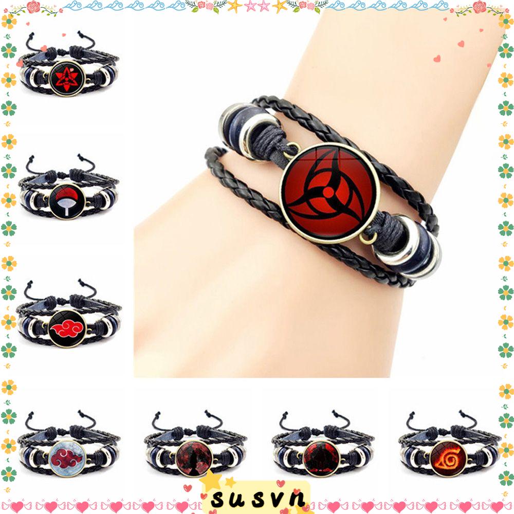 Vòng Tay Mặt Thủy Tinh In Hình Đôi Mắt Anime Naruto Phong Cách Nhật Bản