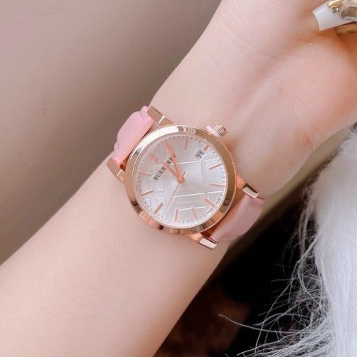Đồng hồ Burberry nữ dây da mặt tròn thanh lịch nhẹ nhàng sang chảnh