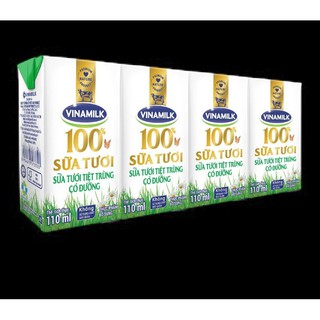 Lốc 4 hộp sữa tươi vinamilk 110ml