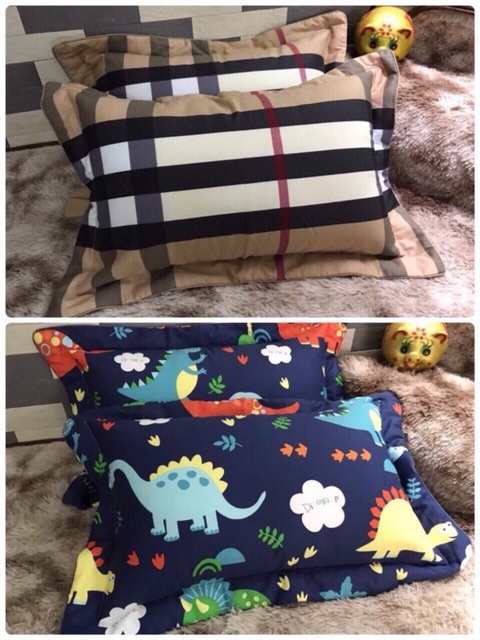 Một đôi vỏ gối hoa cotton hàn quốc trần bông siêu đẹp