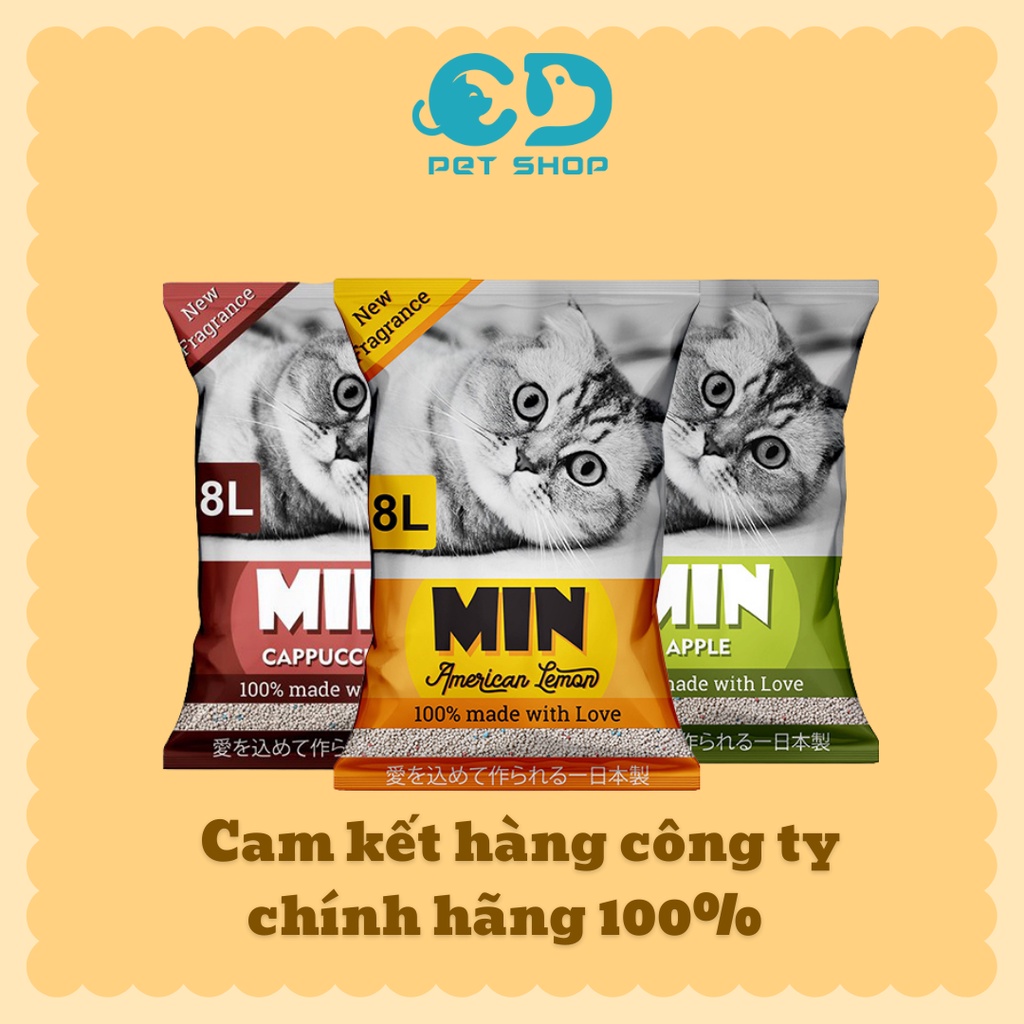 Cát MIN 8L - Cát vệ sinh cho mèo - Cát đất sét vệ sinh cho mèo đủ mùi