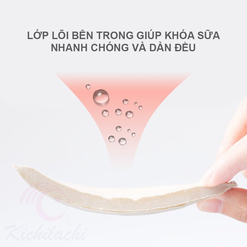 Miếng Lót Thấm Sữa Giặt Được Kichilachi Bằng Vải, Miếng Dán Thấm Sữa Siêu Thấm Hút