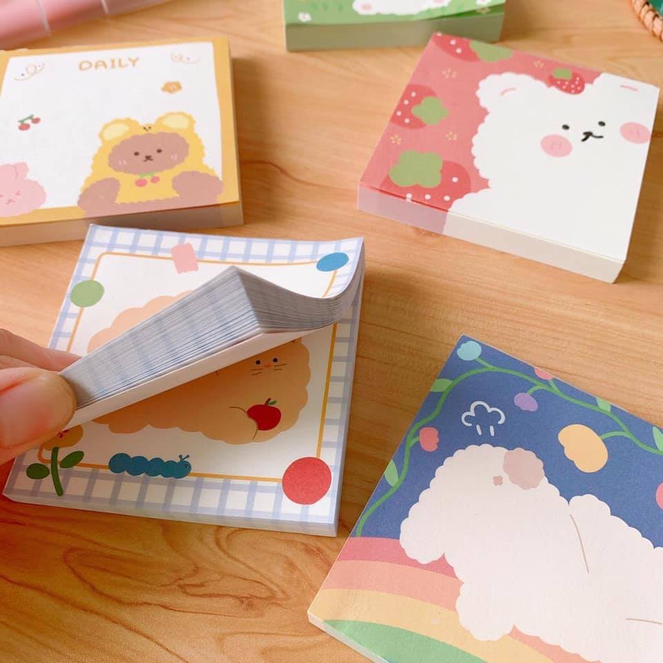 Giấy Ghi Chú Giấy Note xé Gấu Ulzzang ngẫu nhiên